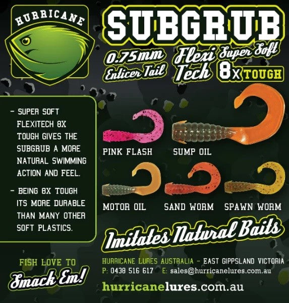 Hurricane Lure Sub Grub sku: