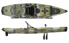 Load image into Gallery viewer, Hobie Compass Kayak Woodland Camo with Kick-Up Fins Top and Side View
sku:81712230-22