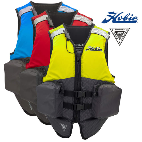 Hobie Series 2 PFDs come in red, yellow, and blue