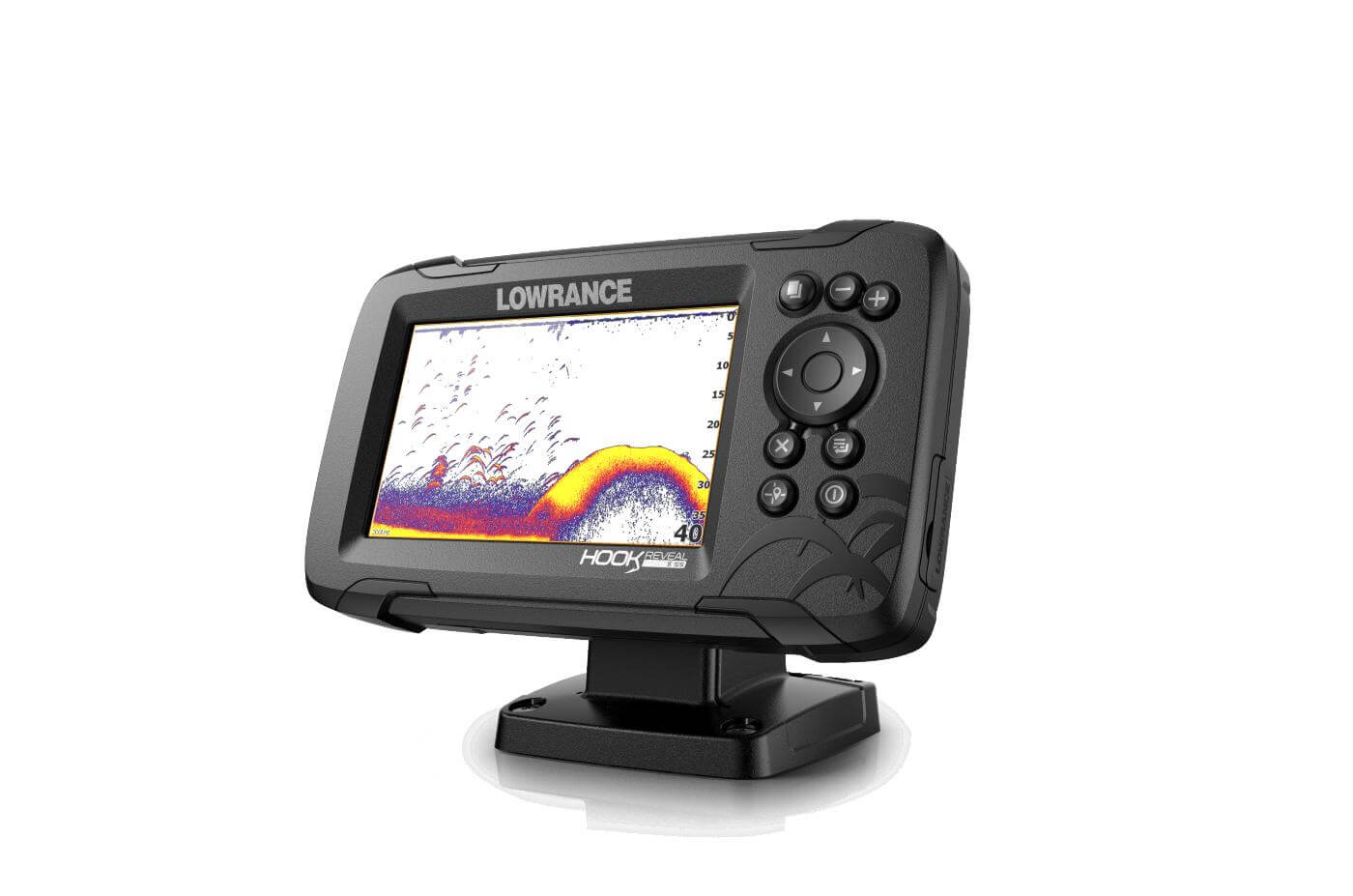 hook reveal 5x splitshot with chirp downscan and gps plotter 4 sku:
