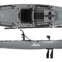 Hobie Fishing Kayak Outback Studio Battleship Grey Top and Side View | SKU: 27100001-10
