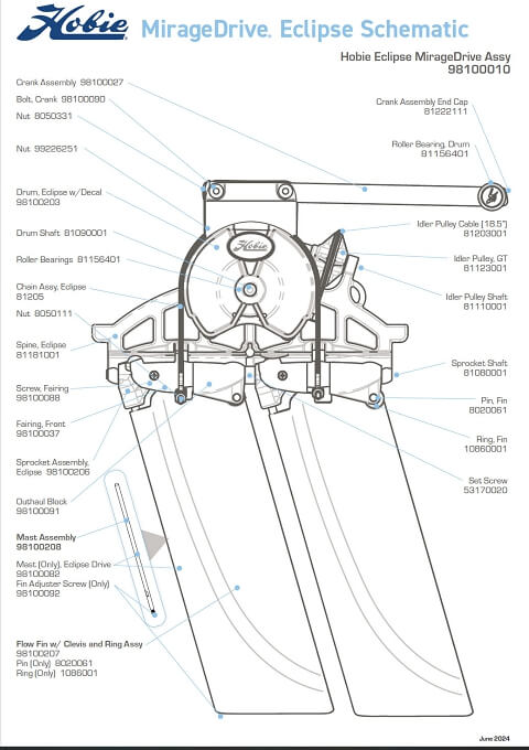 Hobie MirageDrive Eclipse Parts Guide and Schematic