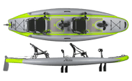 Hobie Mirage iTrek 14 Duo Inflatable Kayak Top and Side View 