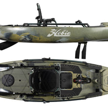 Hobie Pro Angler 12 MirageDrive360XR Woodland Camo Top and Side View | SKU: 27100110-24