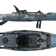 Hobie Pro Angler 14 MirageDrive360XR Artic Blue Camo Top and Side View | SKU: 27100067-24