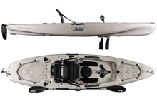 Load image into Gallery viewer, Hobie Passport 12R Kayak Ivory Dune Top and Side View
 sku:27100037-23