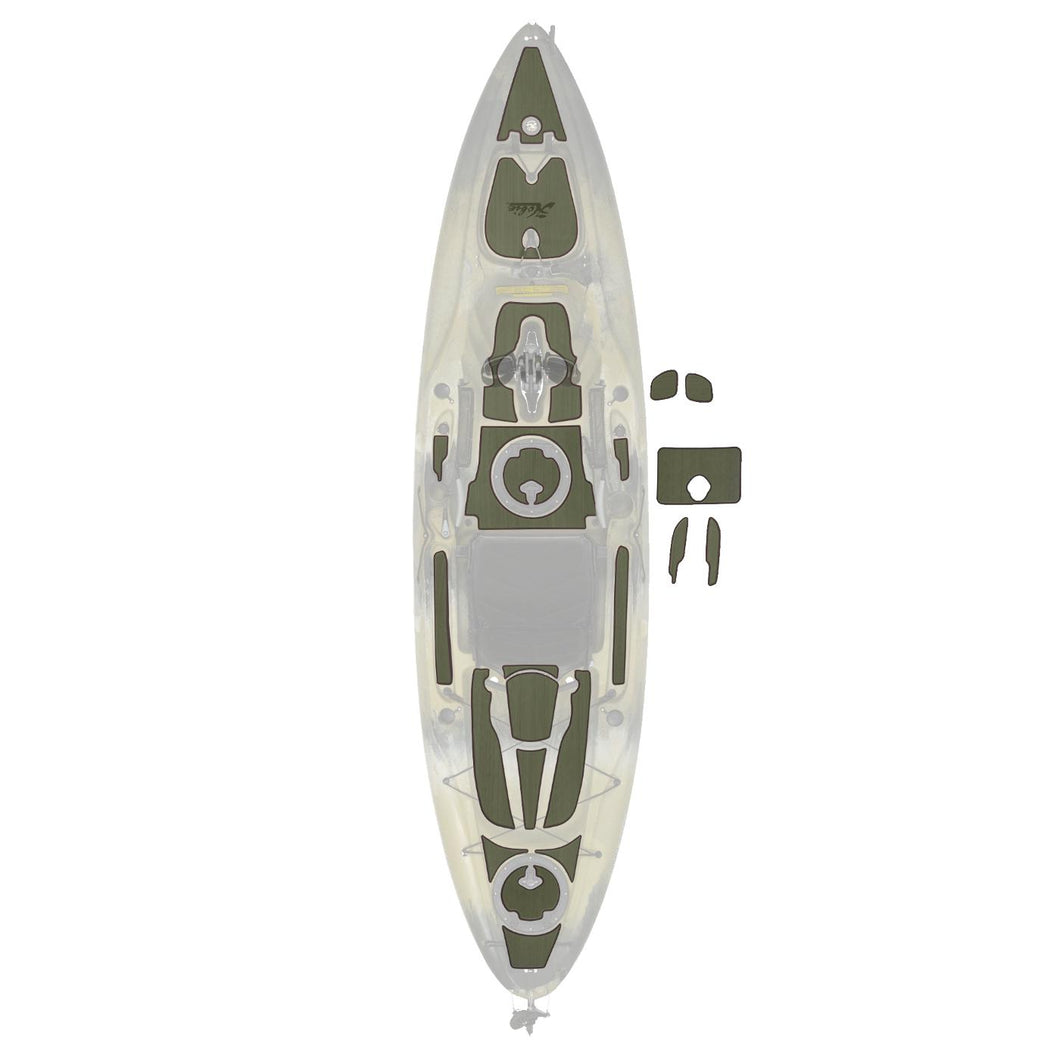 Hobie Kayak Mat Kit Outback Green_Expresso With Camo Hull sku:72020256