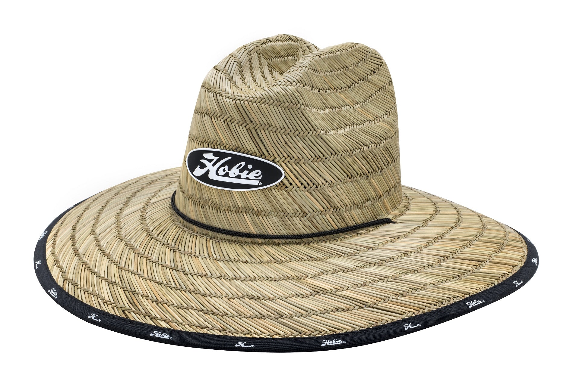 Wide Brim Lifeguard Hat with Chin Strap, Straw sku: