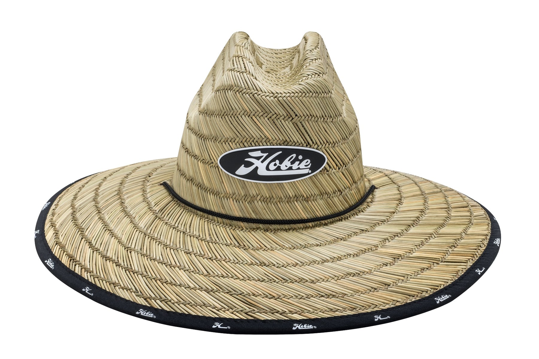 Wide Brim Lifeguard Hat with Chin Strap, Straw | SKU: HOBIE-HAT