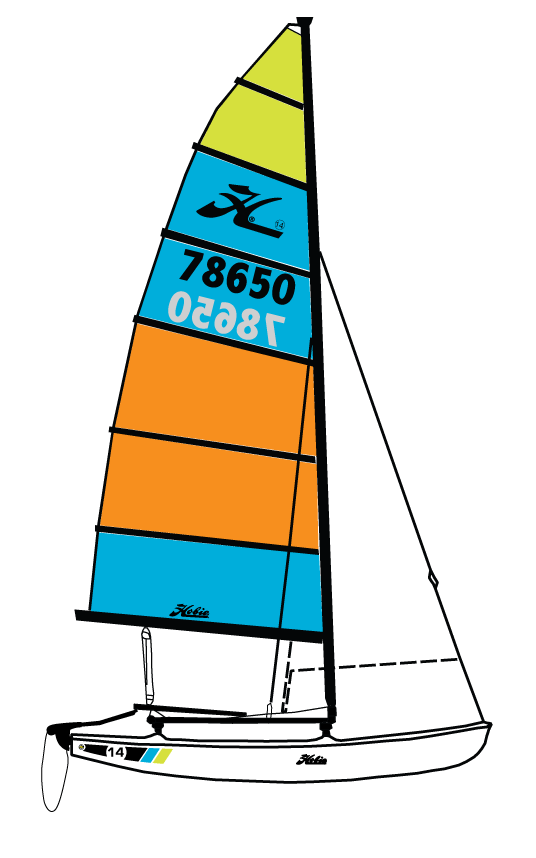 Hobie 14 Catamaran - Fiberglass Sailboat | SKU: H14SAILBOAT