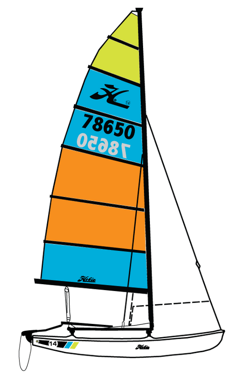 Hobie 14 Catamaran - Fiberglass Sailboat