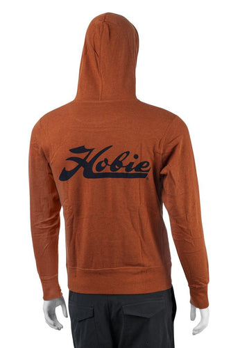 Hobie Burnt Orange Pull Over Hoodie Script Logo Back