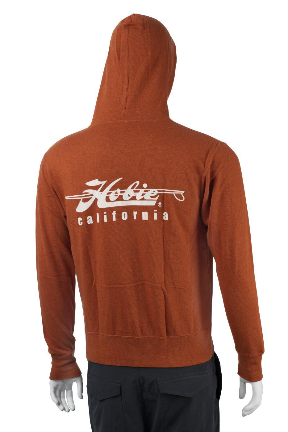Hobie Burnt Orange Zip Hoodie California Logo Back sku: