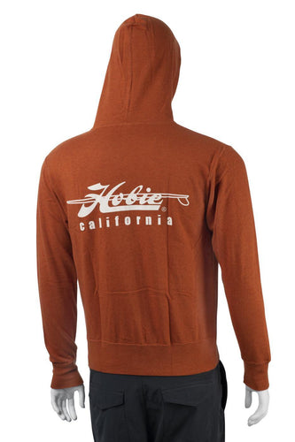 Hobie Burnt Orange Zip Hoodie California Logo Back