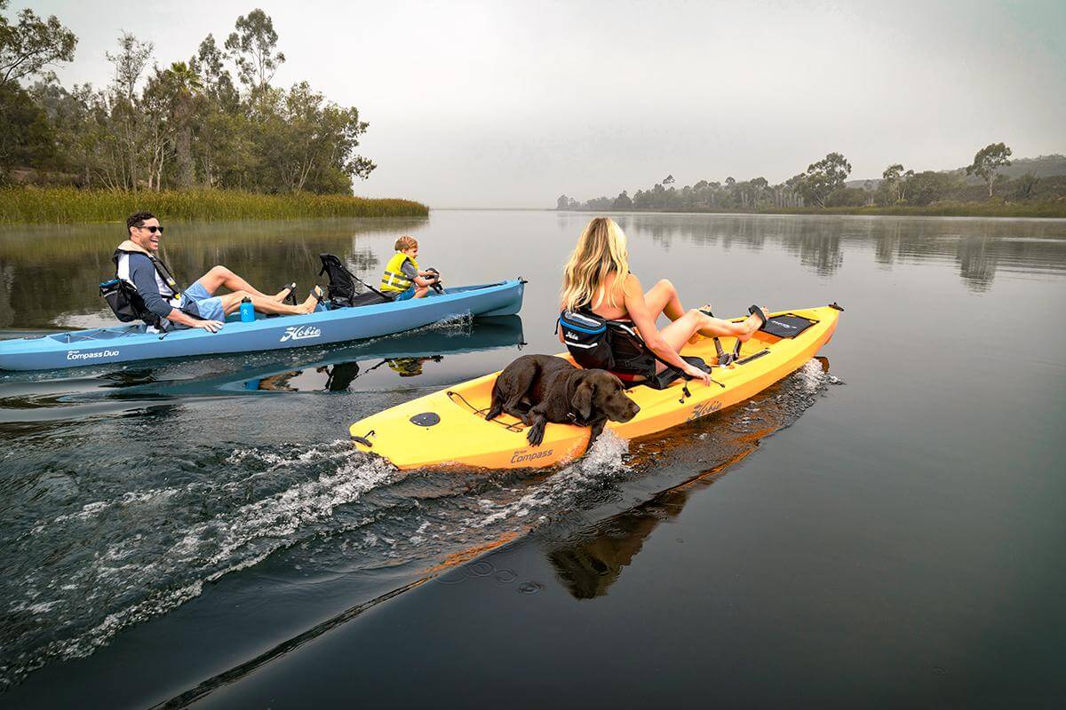 Hobie Compass & Compass Duo on the water with the dog sku: