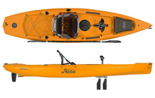 Load image into Gallery viewer, Hobie Compass Kayak Papaya Orange 3 Quarter View Kickups
 sku: