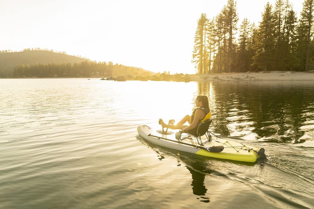 Hobie Mirage iTrek 9 Ultralight Inflatable Kayak On The Water sku: