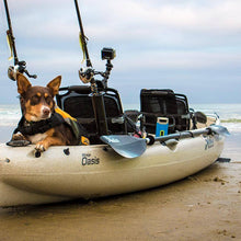 Adventurous dog sits in Hobie kayak on the beach | SKU: 820339-22