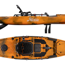 Hobie Fishing Kayak Pro Angler 14 180 Sunrise Camo Top and Side View | SKU: 85261019-22