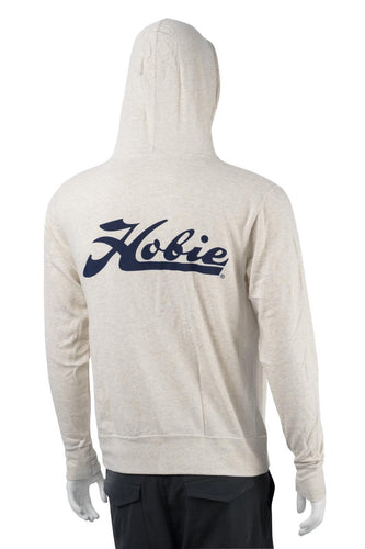 Hobie Oatmeal Pull Over Hoodie Script Logo Back