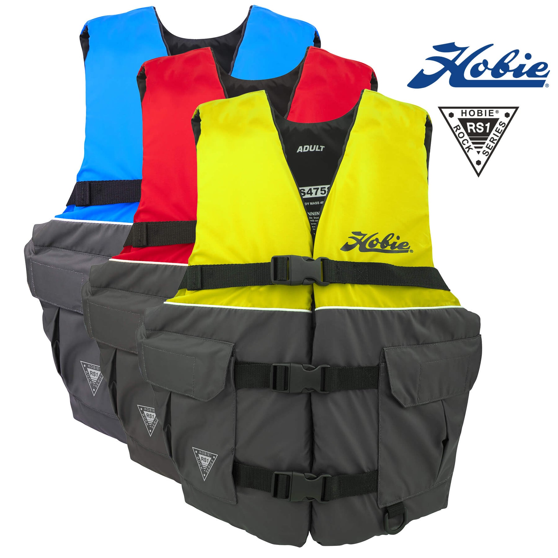 Hobie Series 1 PFDs come in blue, yellow, and red | SKU: PFD-HRS1-BLUE