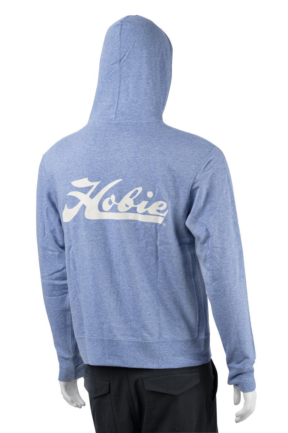 Hobie Sky Blue Pull Over Hoodie Script Logo Back sku:
