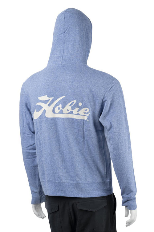 Hobie Sky Blue Pull Over Hoodie Script Logo Back